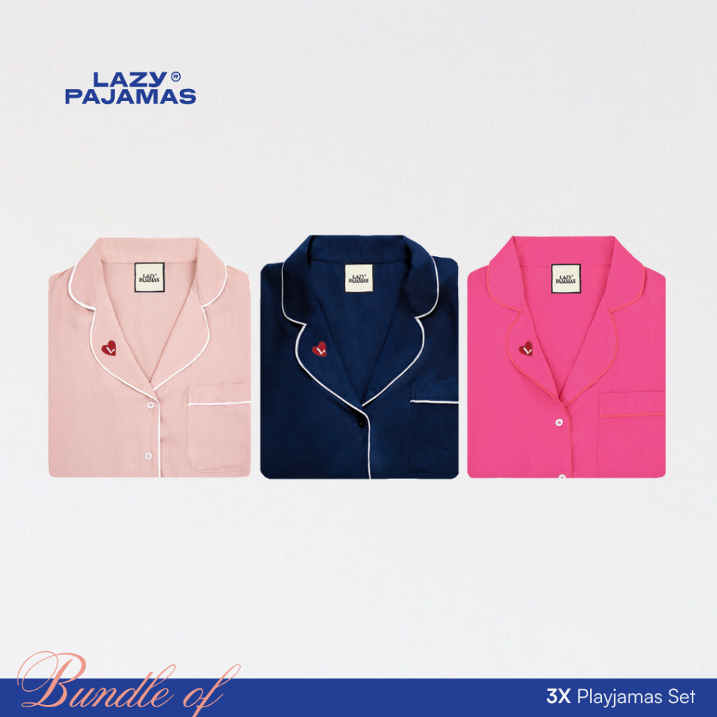 Lazy Pajamas® Bundle of 3 Classic PLAY Pajamas Set | Piyama | Baju Tidur