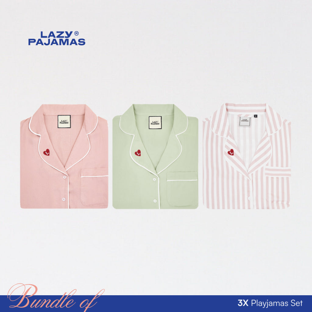 Lazy Pajamas® Bundle of 3 Classic PLAY Pajamas Set | Piyama | Baju Tidur