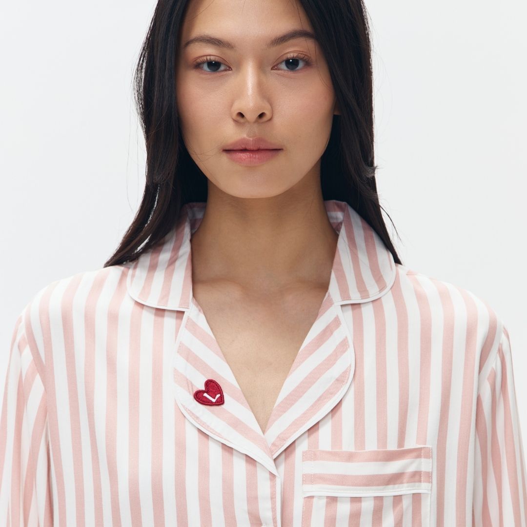 Lazy Pajamas® PLAY Pajamas Long Set - Pink Stripes | Piyama | Baju Tidur