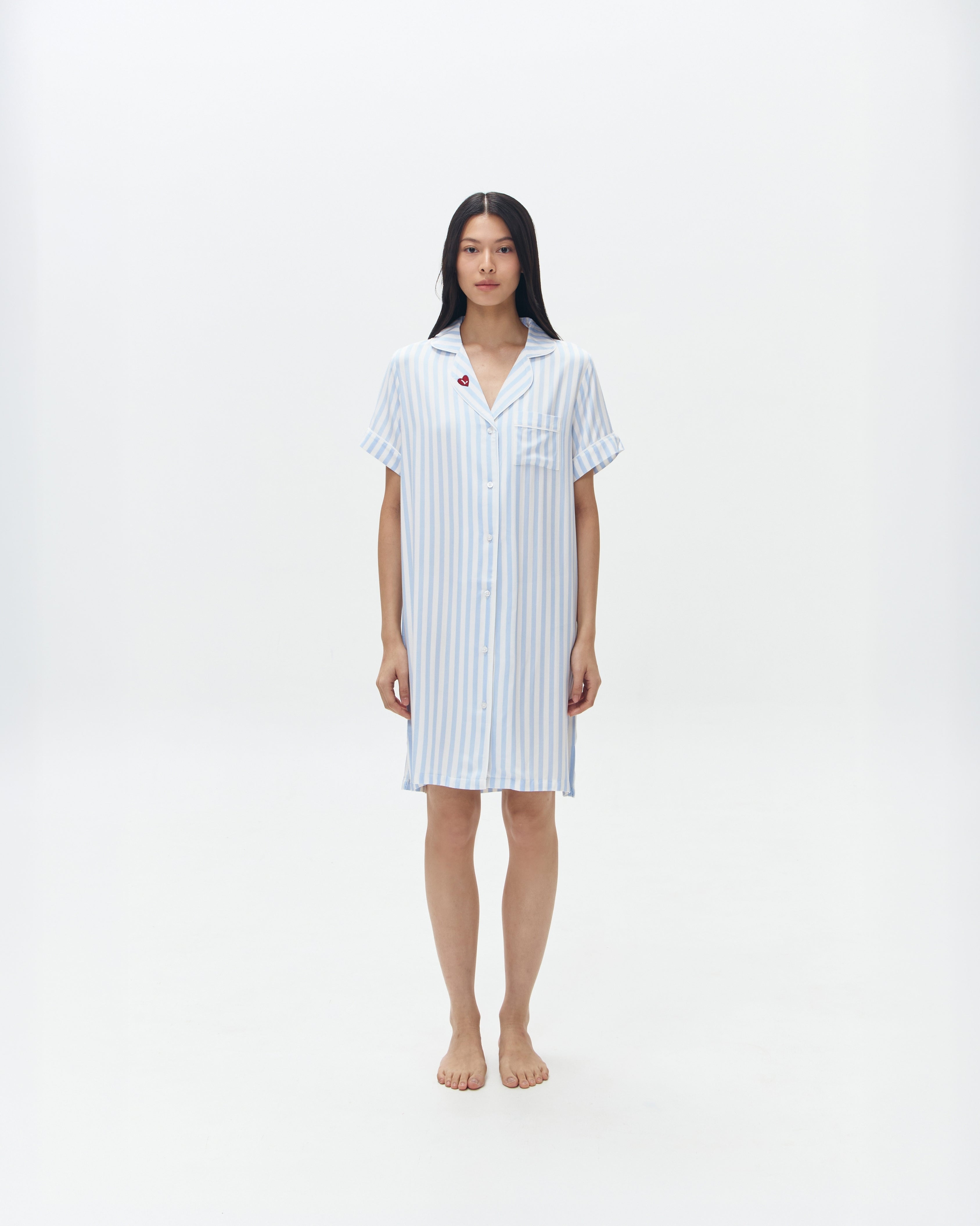Woman Sleep Dress/Däster - Blue Stripes