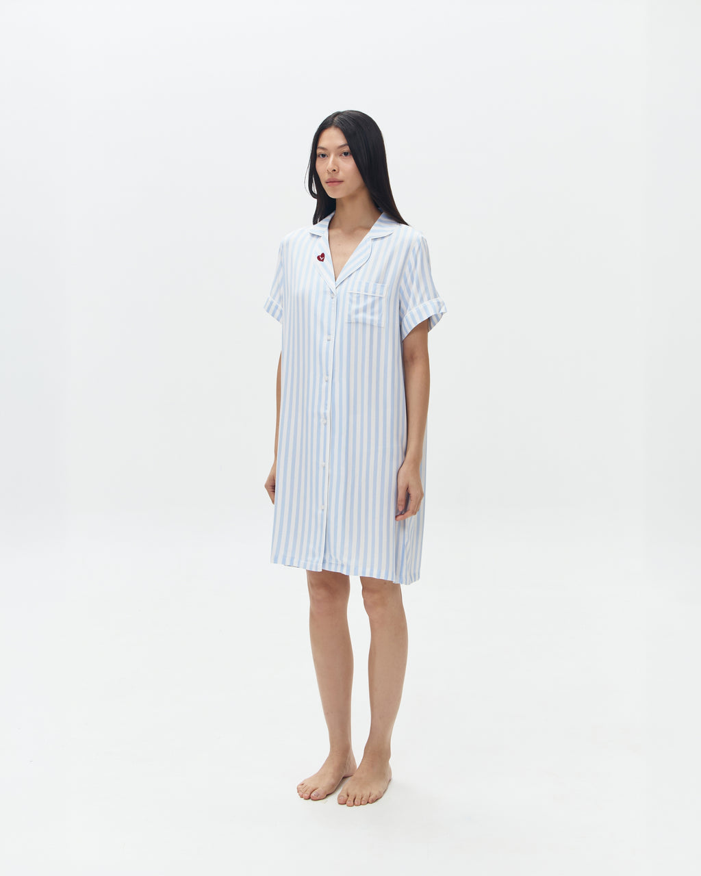 Woman Sleep Dress/Däster - Blue Stripes