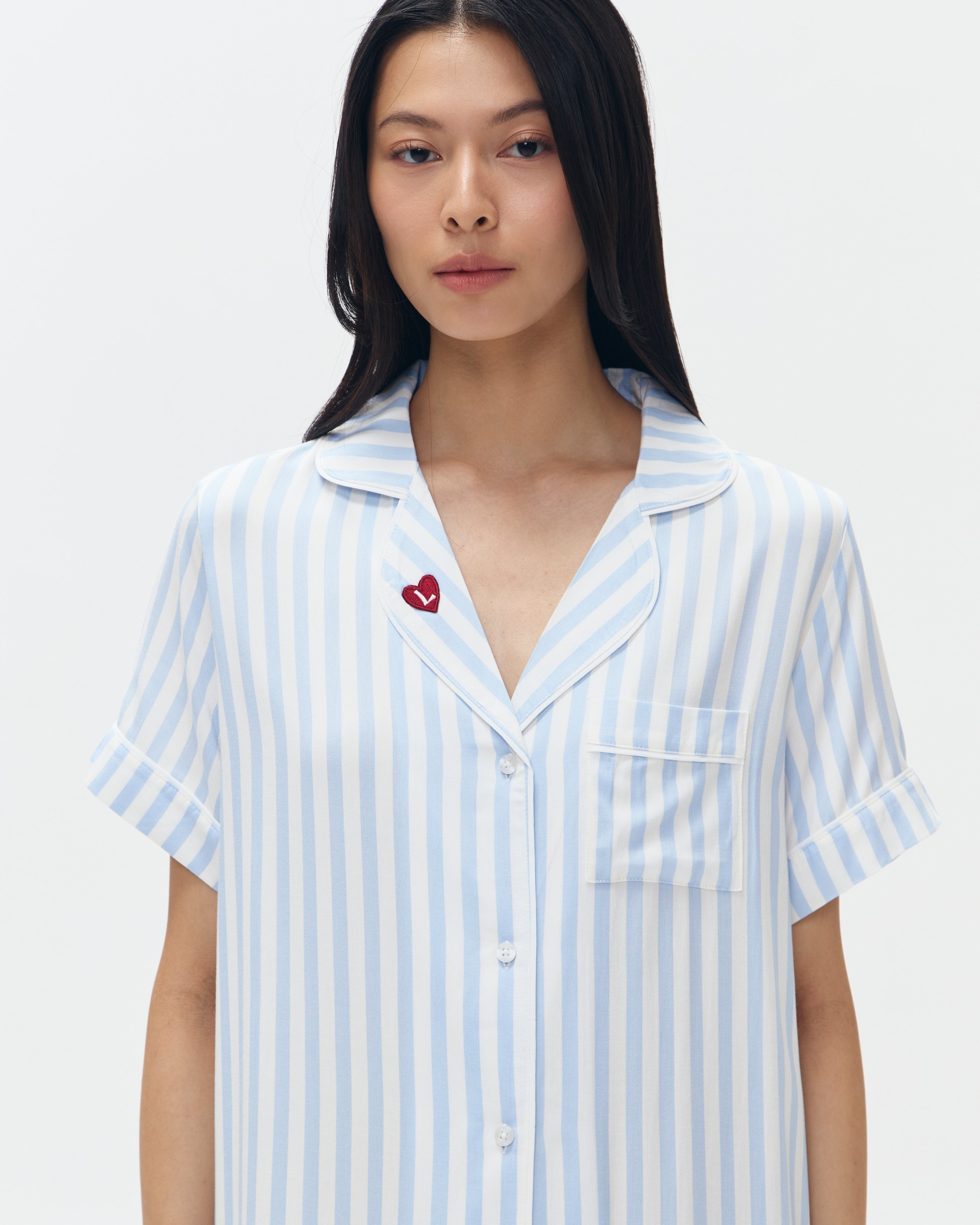 Woman Sleep Dress/Däster - Blue Stripes