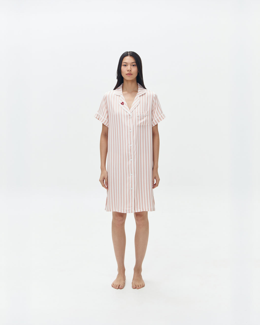 Woman Sleep Dress/Däster - Pink Stripes