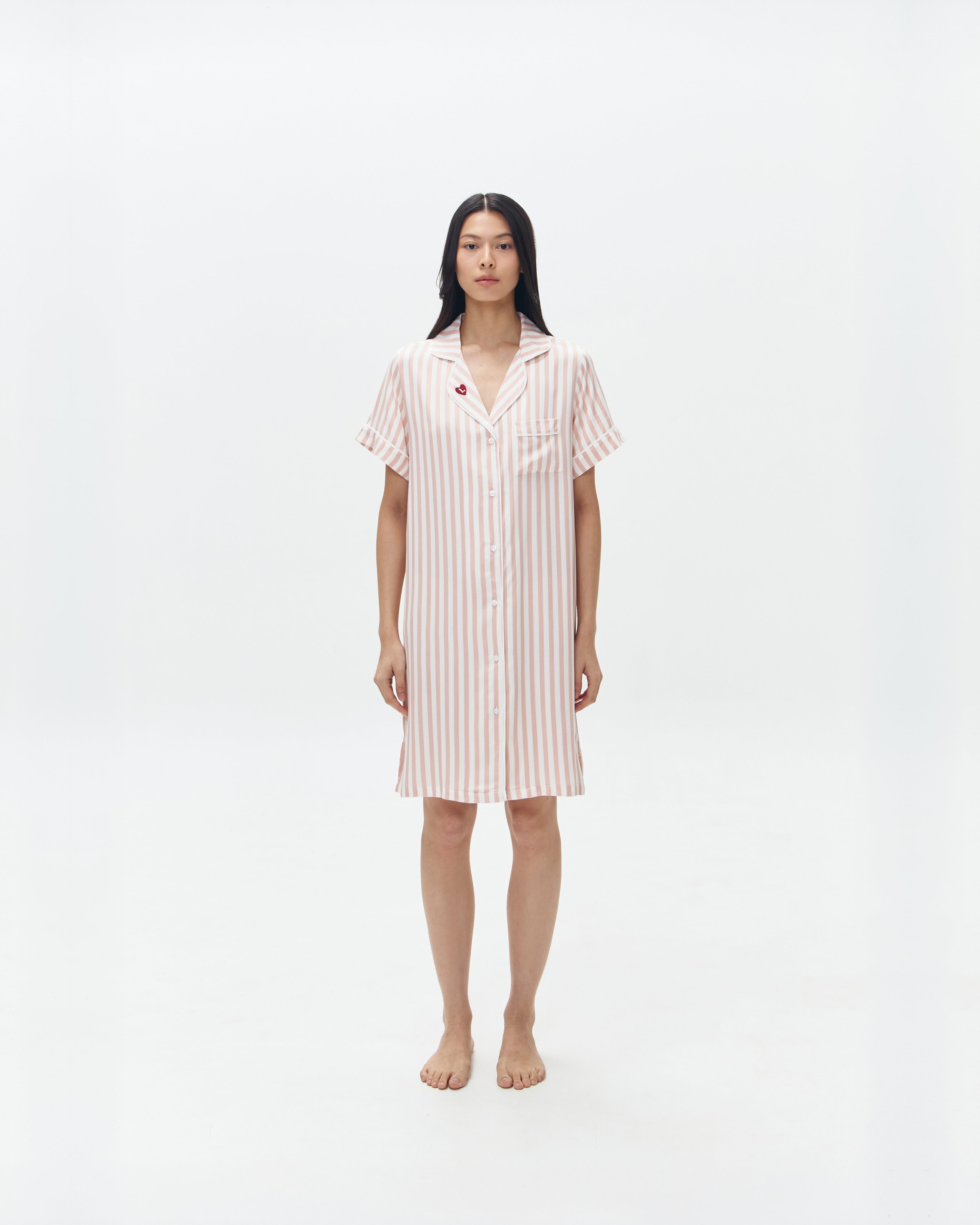 Woman Sleep Dress/Däster - Pink Stripes