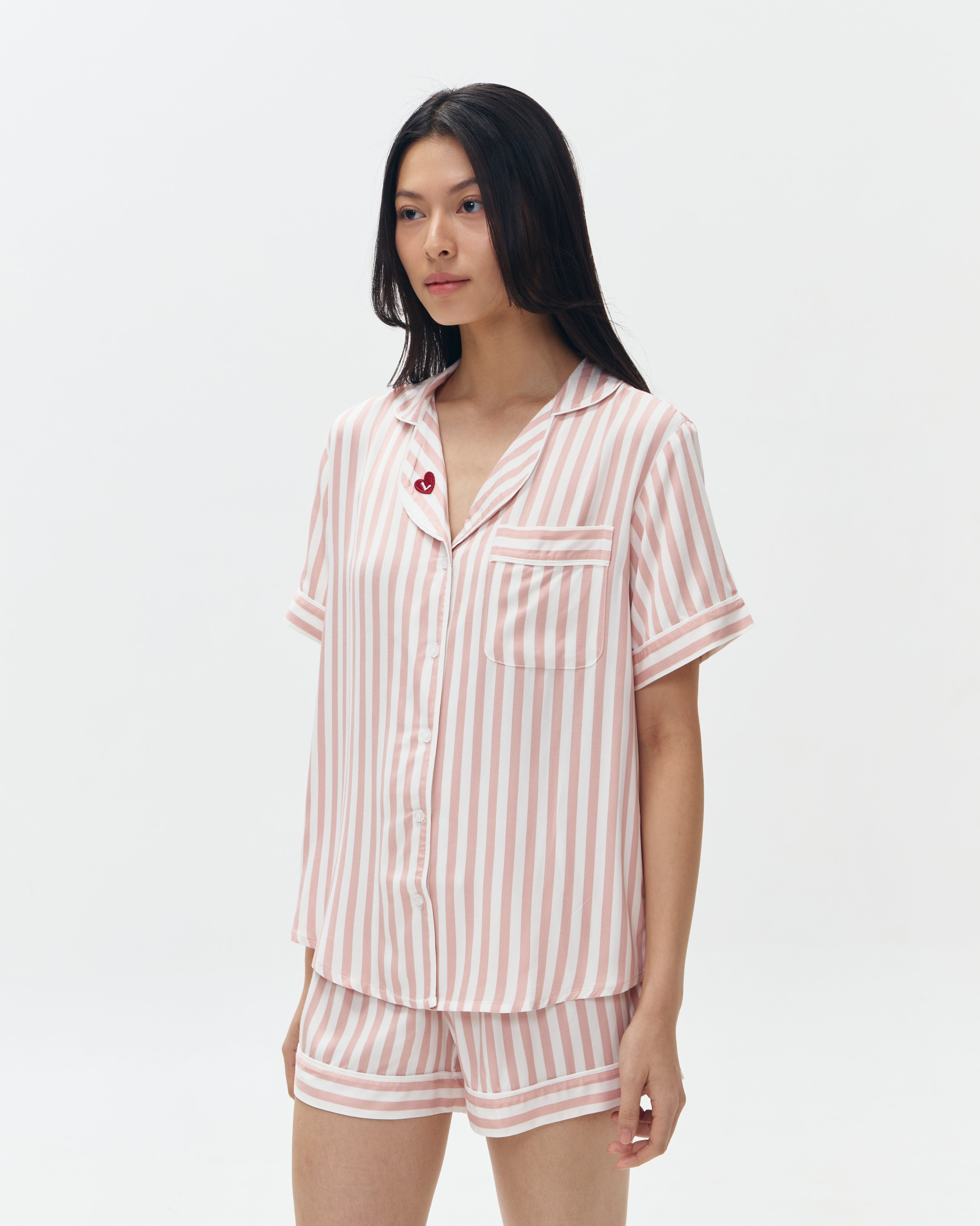 Woman Pajamas Short/Short - Pink Stripes