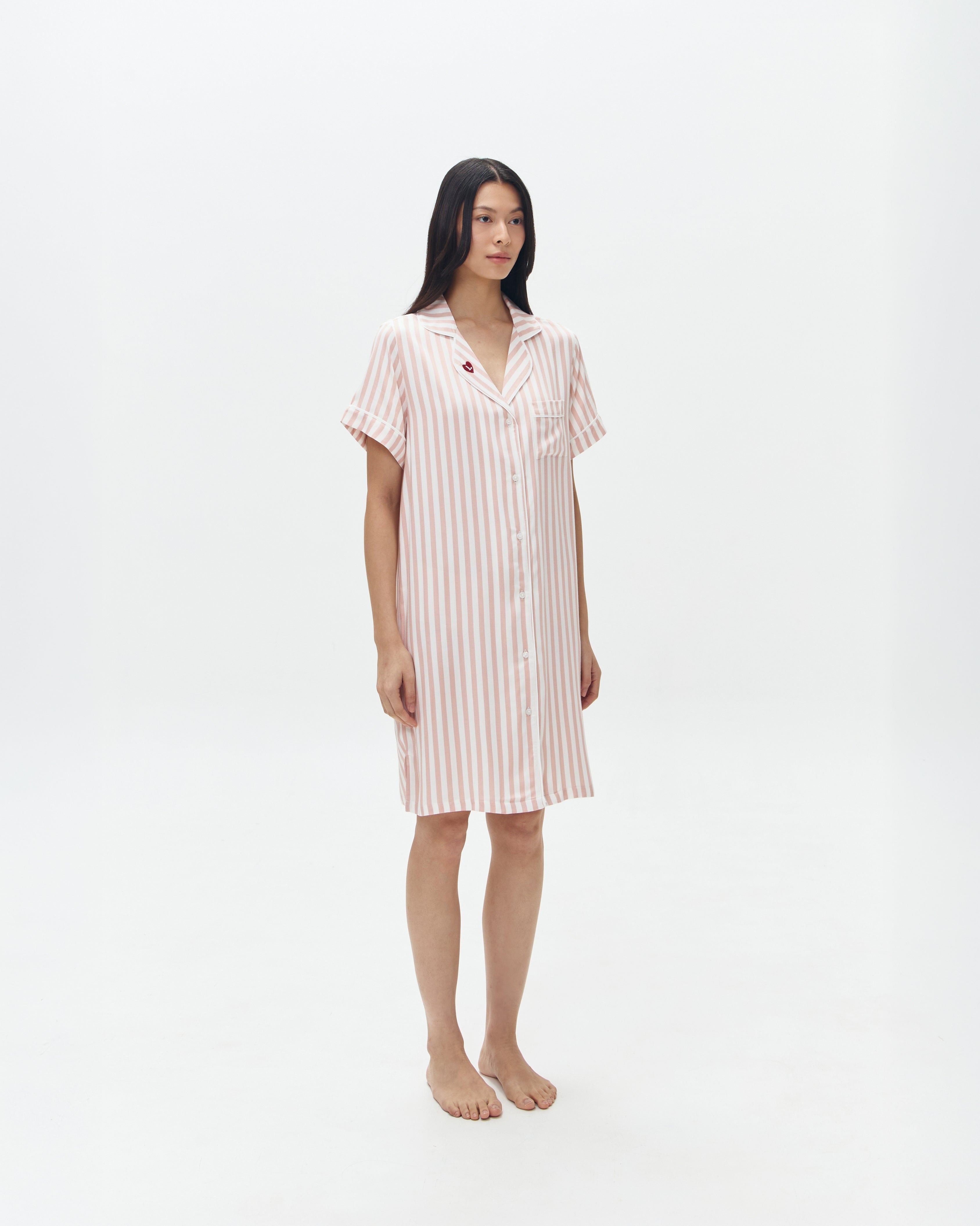 Woman Sleep Dress/Däster - Pink Stripes