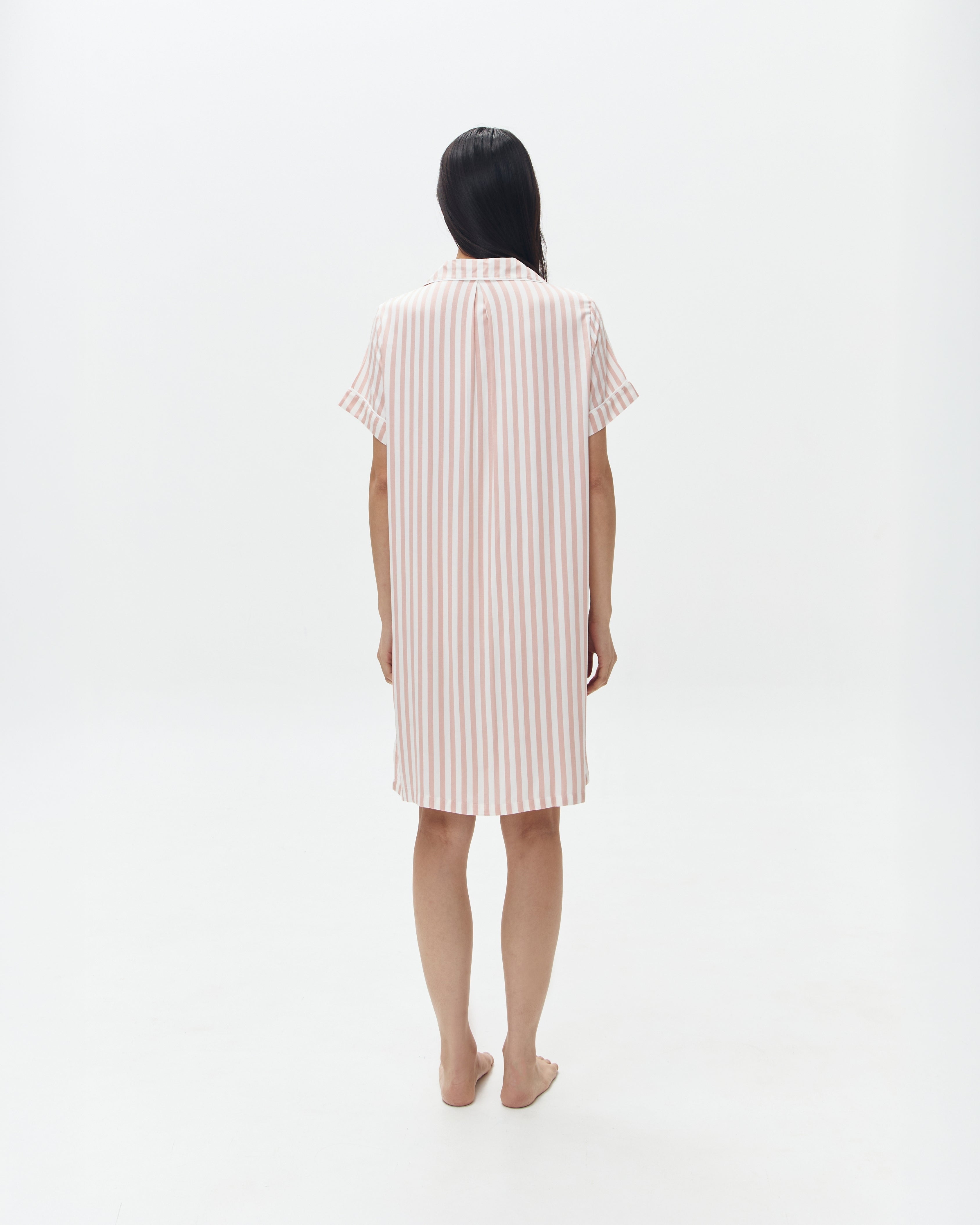 Woman Sleep Dress/Däster - Pink Stripes