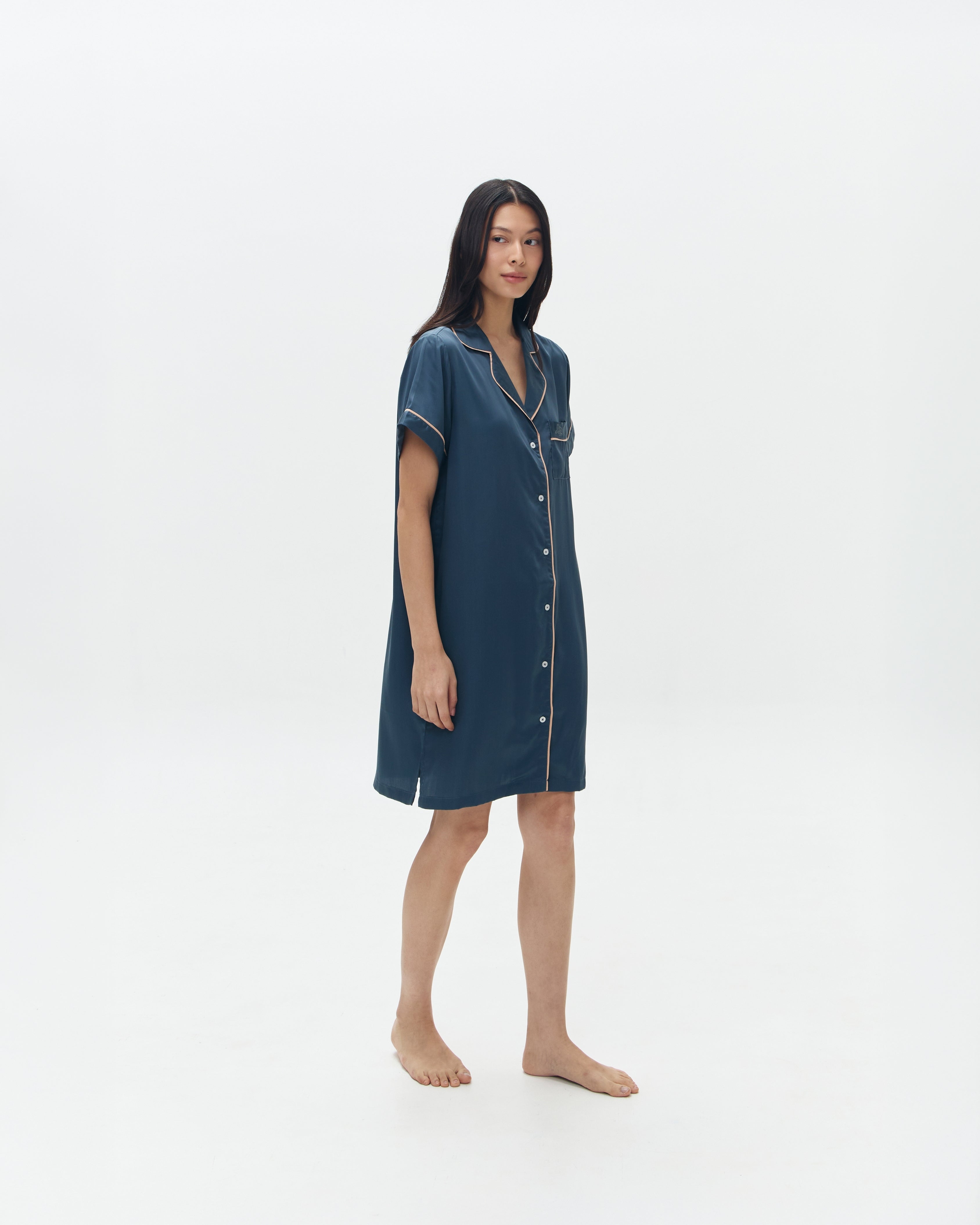Woman Sleep Dress/Däster - Prusse Blue