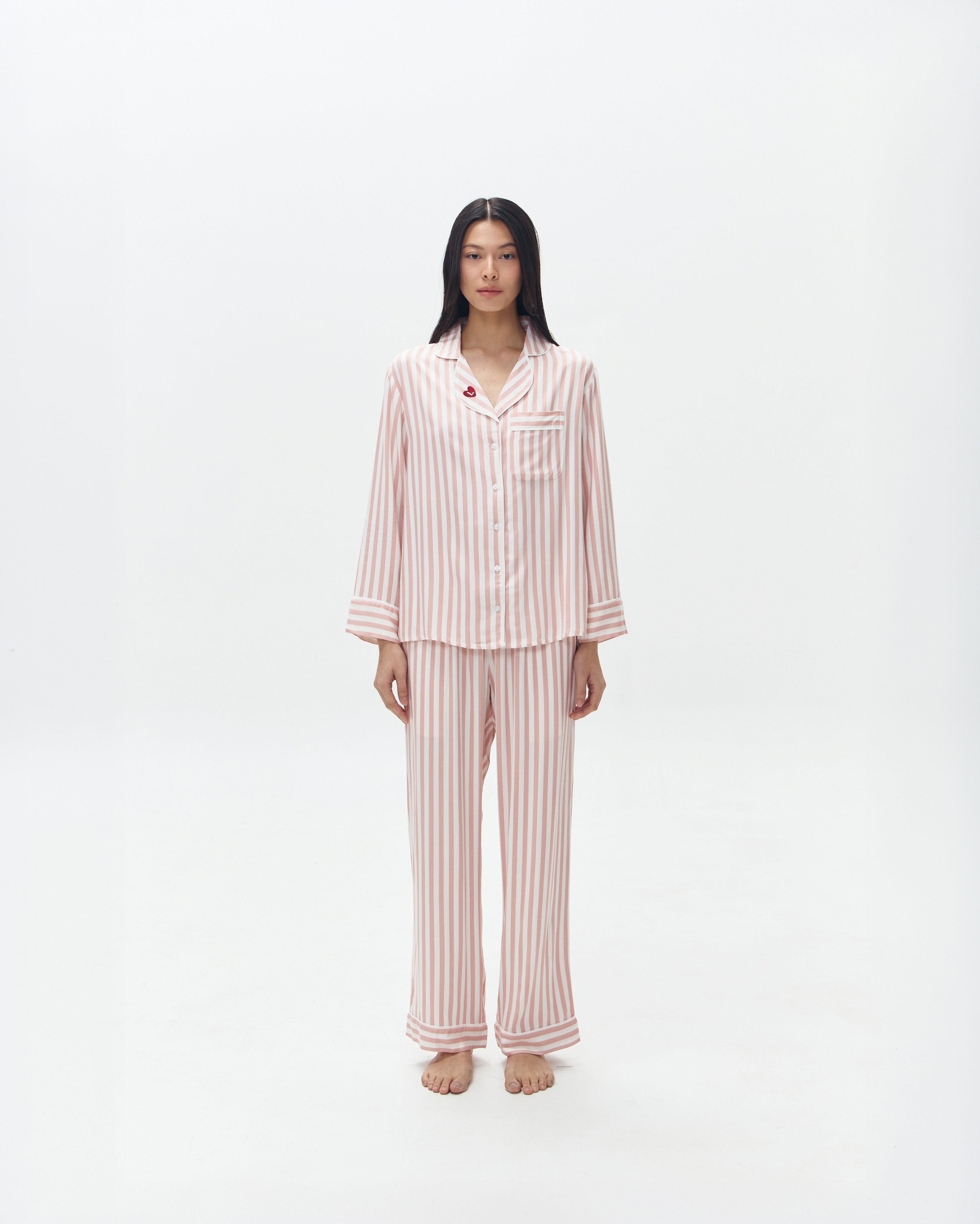 Woman Pajamas Long/Long - Pink Stripes