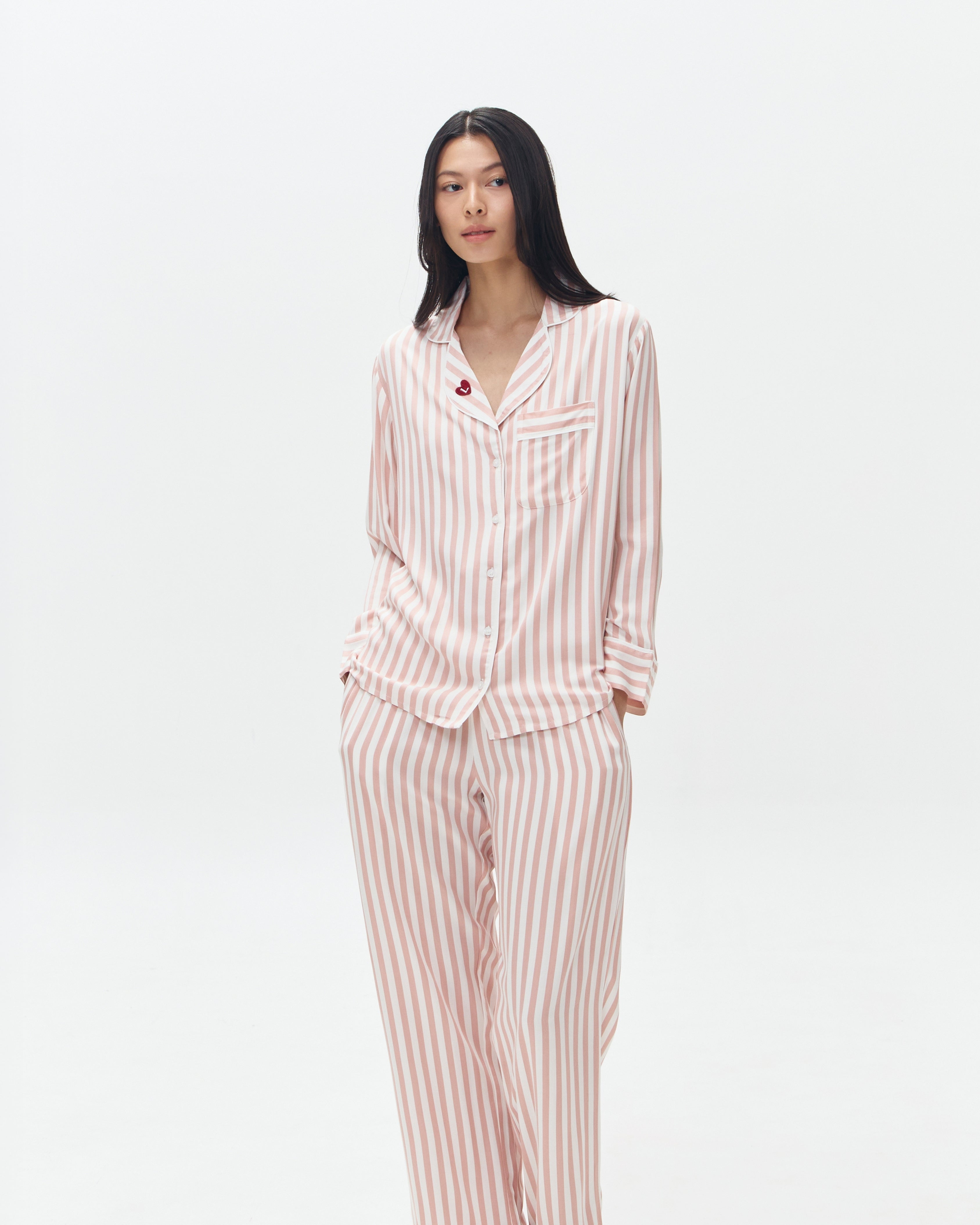 Woman Pajamas Long/Long - Pink Stripes