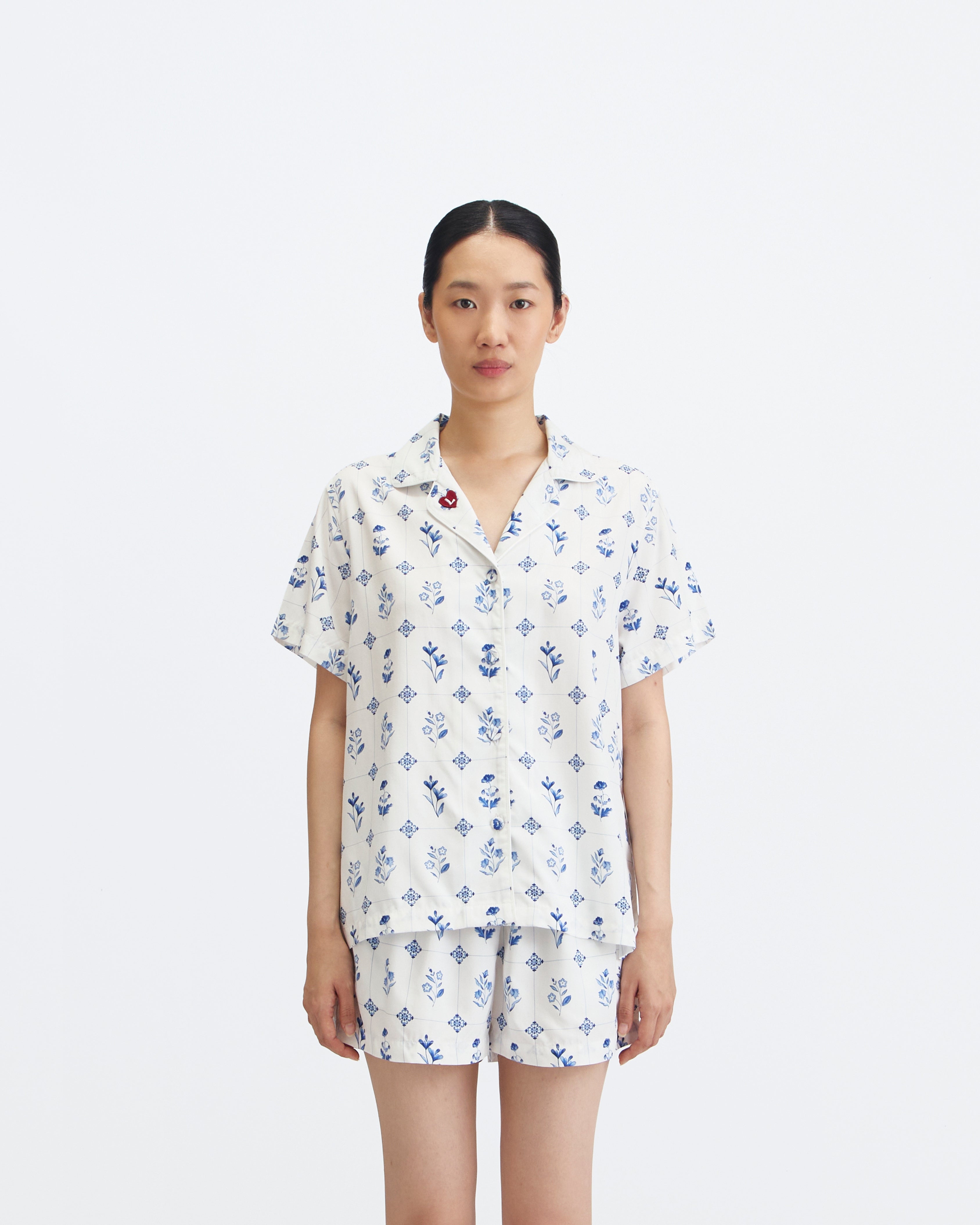 Woman Pajamas Short/Short - Willow Blue