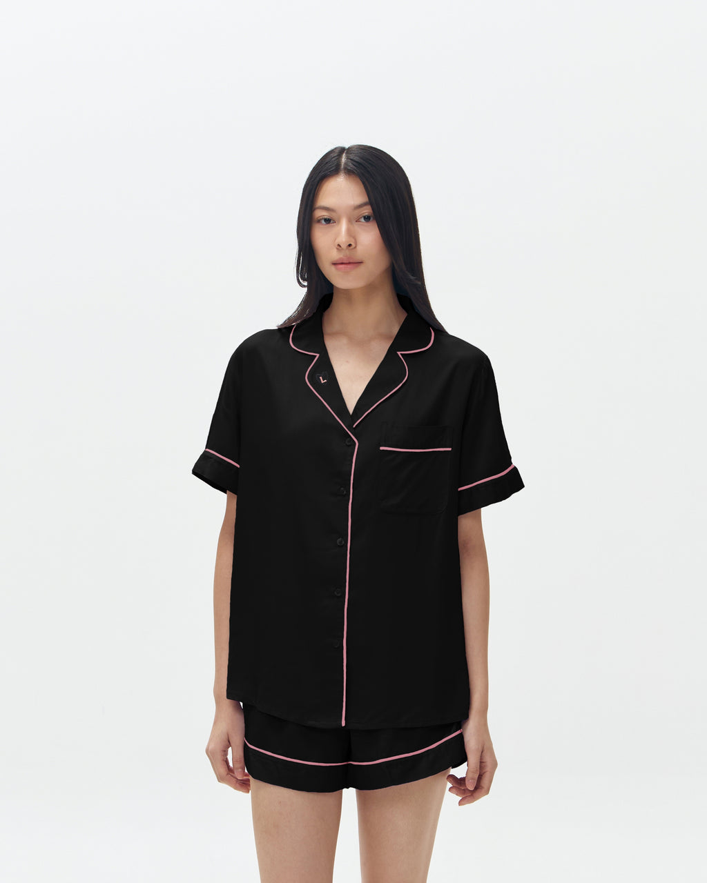 Woman Pajamas Short/Short - Black Pink