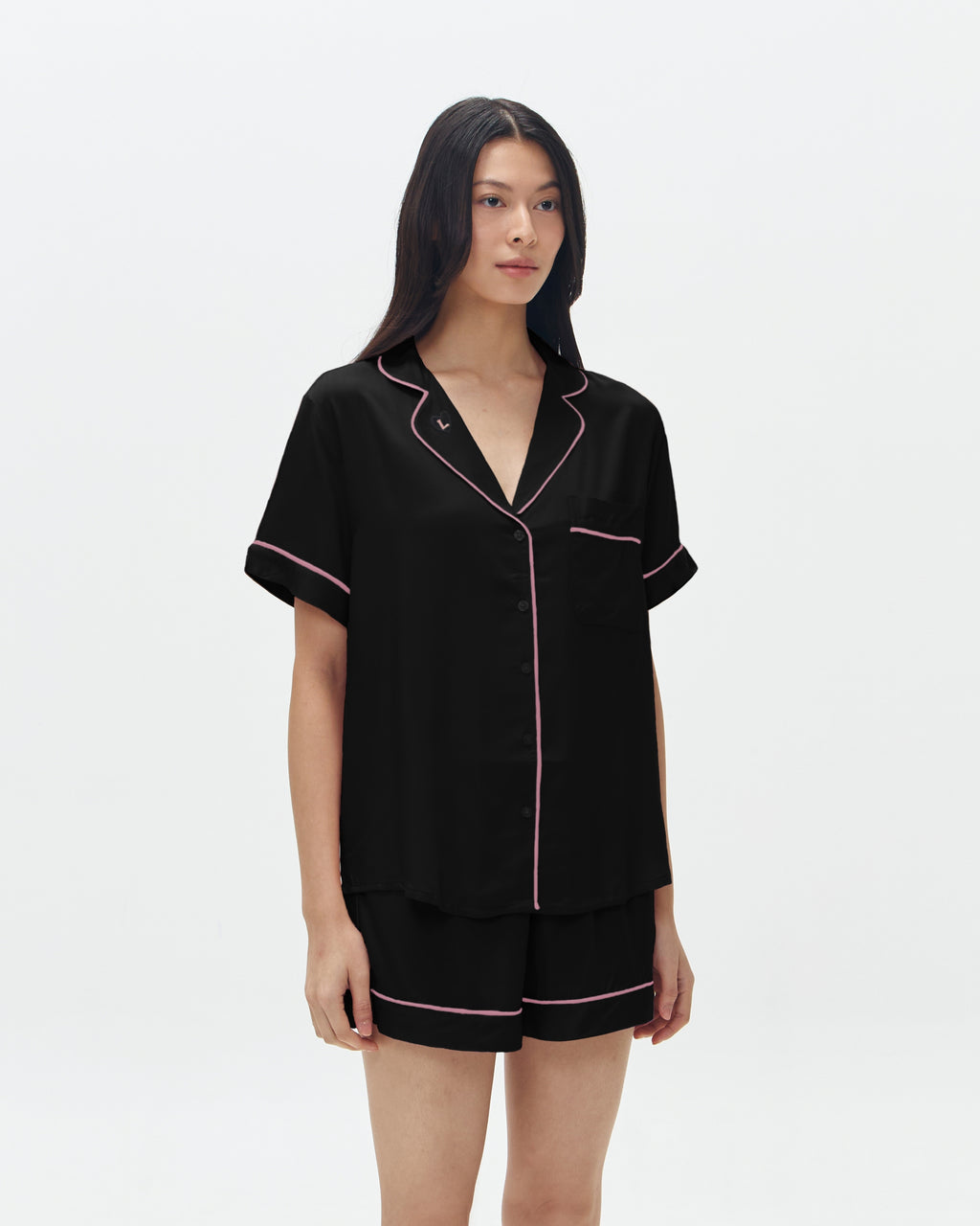 Woman Pajamas Short/Short - Black Pink