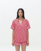 Woman Pajamas Short/Short - Berry Stripes