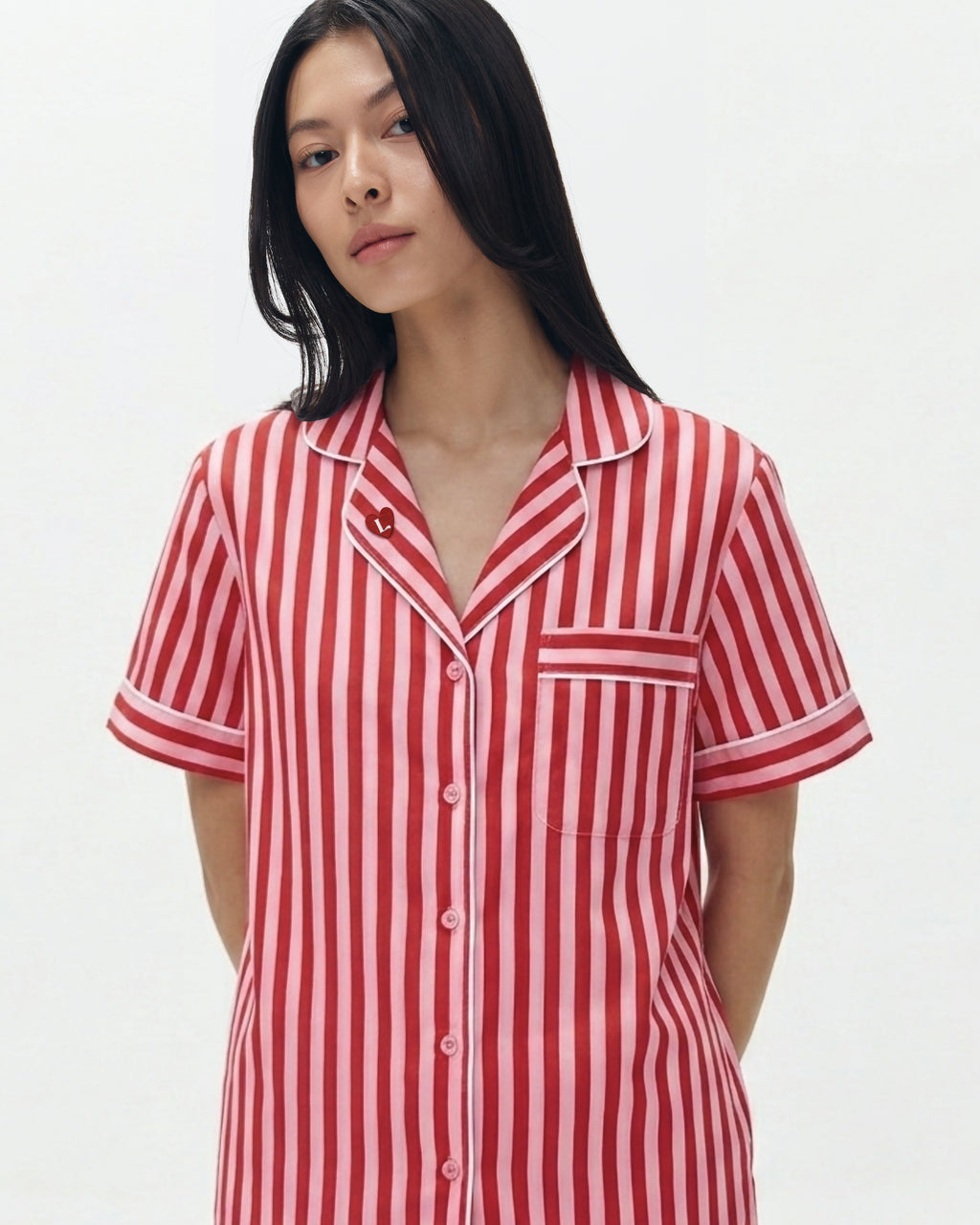 Woman Pajamas Short/Short - Berry Stripes
