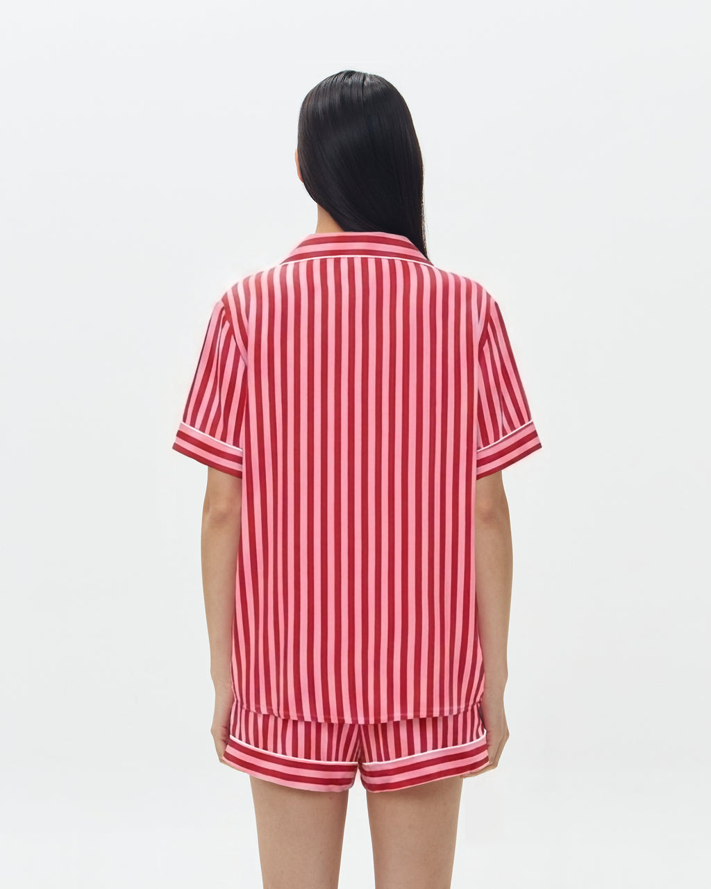 Woman Pajamas Short/Short - Berry Stripes