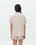 Woman Pajamas Short/Short - Latte Stripes