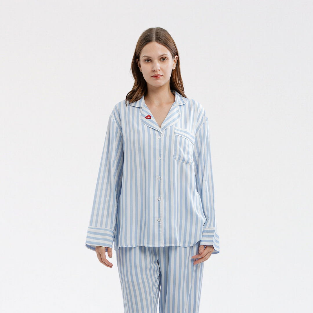 Lazy Pajamas® PLAY Pajamas Long Set - Blue Stripes | Piyama | Baju Tidur