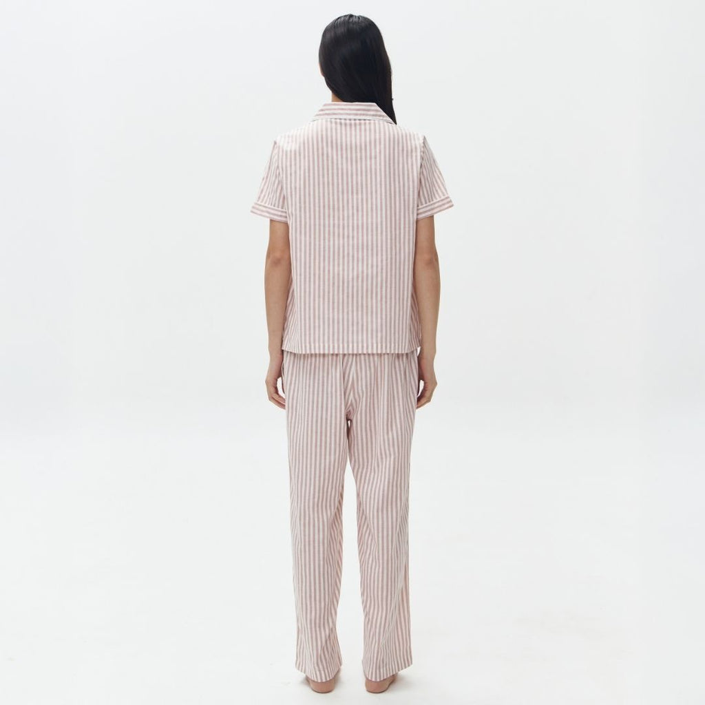 LAZY Morgen Pajamas Set - Pink Stripes | Piyama | Baju Tidur