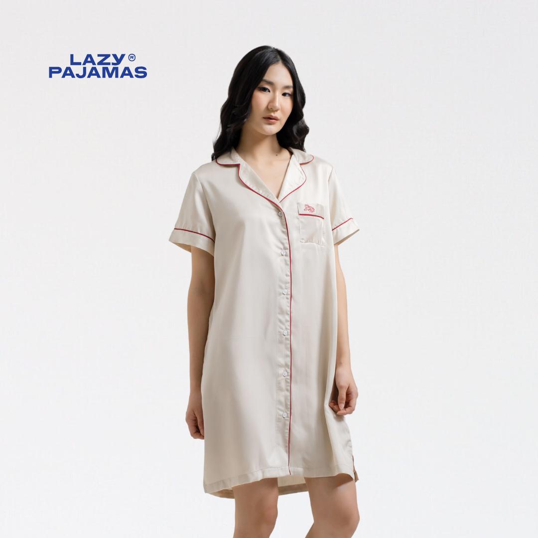 LAZY Pajamas Tencel Silk Däster Light Almond | Piyama Daster
