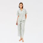 LAZY Morgen Pajamas Set - Sage Stripes | Piyama | Baju Tidur