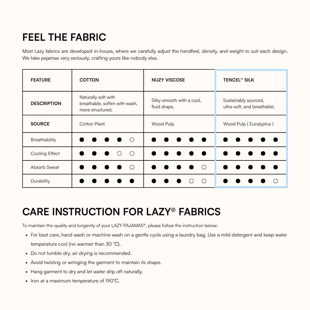 LAZY Pajamas Tencel Silk Däster Prusse Blue | Piyama Daster