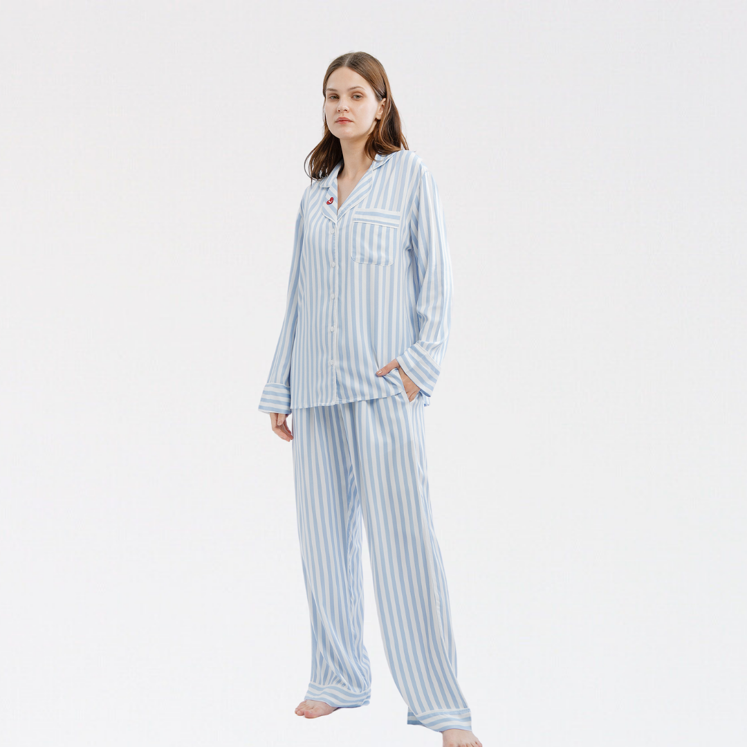 Lazy Pajamas® PLAY Pajamas Long Set - Blue Stripes | Piyama | Baju Tidur