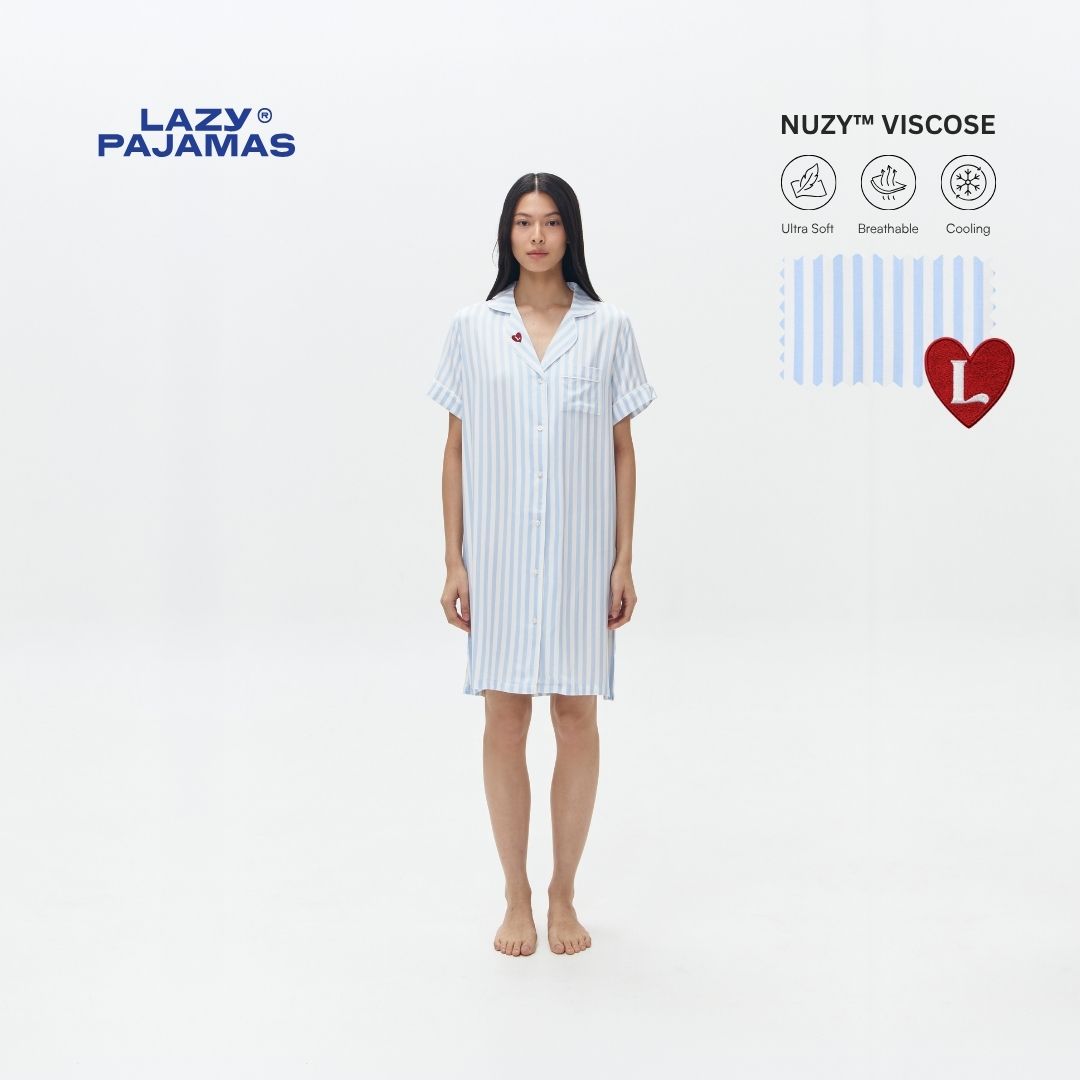 LAZY Pajamas Däster Blue Stripes | Piyama Daster