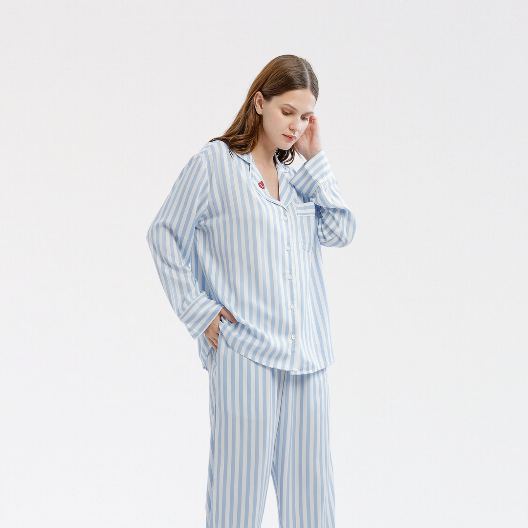 Lazy Pajamas® PLAY Pajamas Long Set - Blue Stripes | Piyama | Baju Tidur