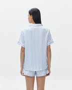 Woman Pajamas Short/Short - Blue Stripes