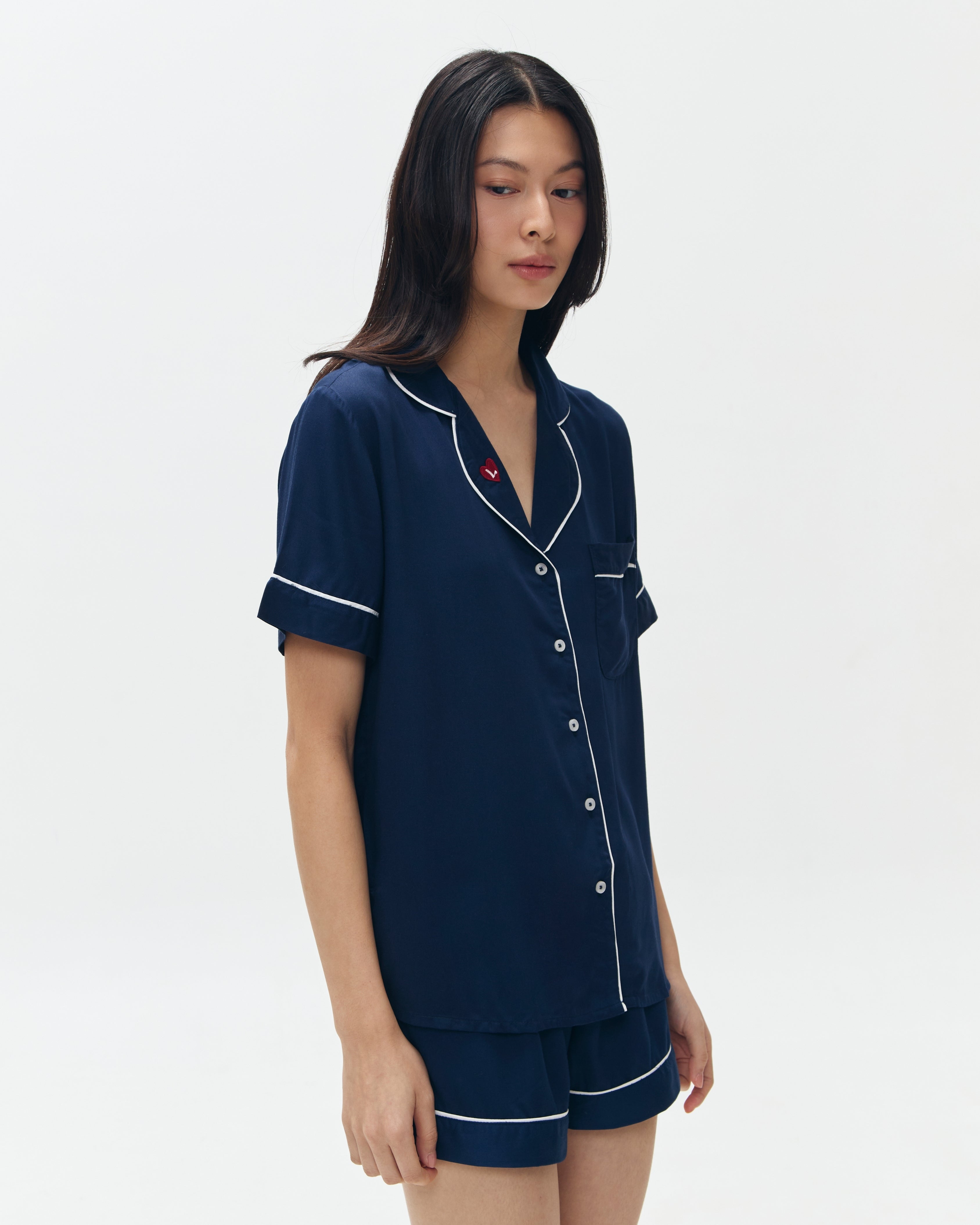 Woman Pajamas Short/Short - Navy Blue