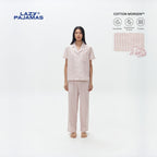 LAZY Morgen Pajamas Set - Pink Stripes | Piyama | Baju Tidur