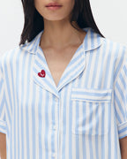 Woman Pajamas Short/Short - Blue Stripes