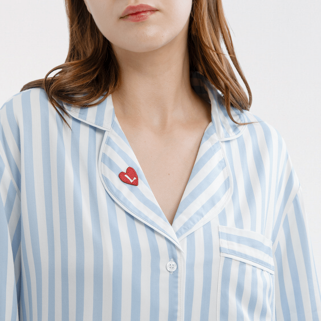 Lazy Pajamas® PLAY Pajamas Long Set - Blue Stripes | Piyama | Baju Tidur