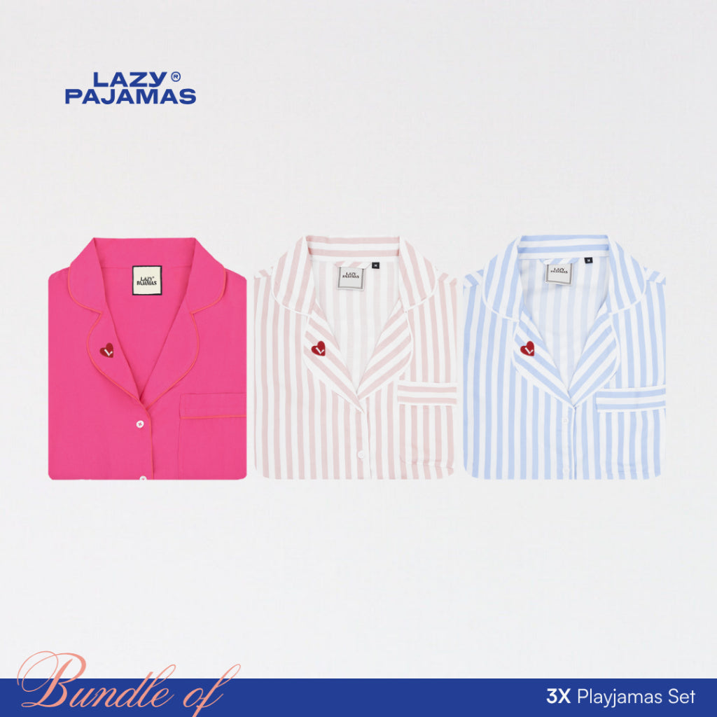 Lazy Pajamas® Bundle of 3 Classic PLAY Pajamas Set | Piyama | Baju Tidur