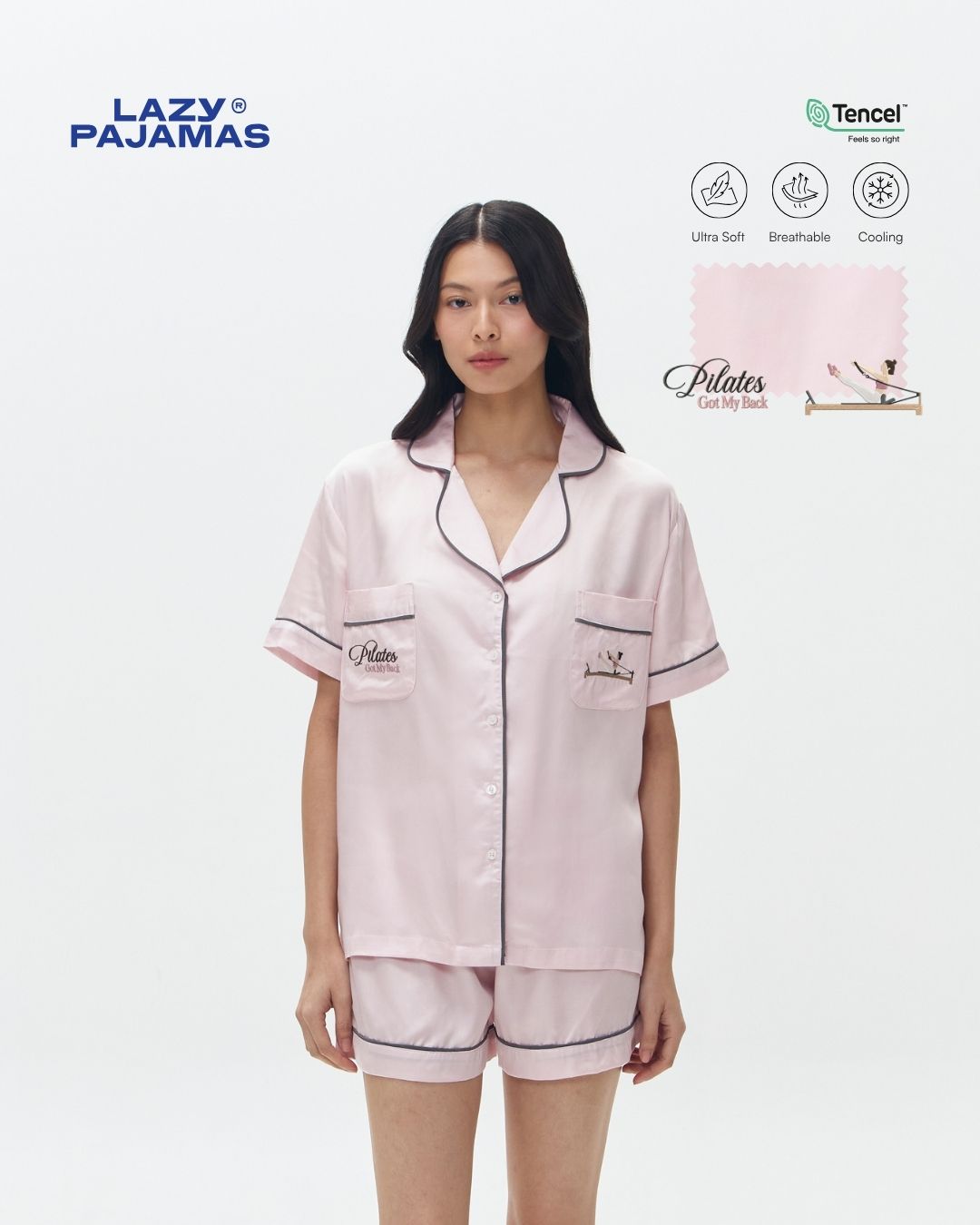 Lazy Pajamas® Tencel™ Silk Sports Series Pajamas Pilates  - Piyama | Baju Tidur