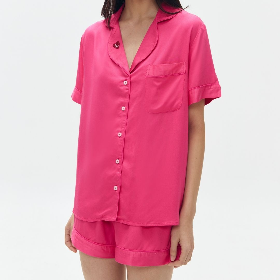 Lazy Pajamas® Classic PLAY Pajamas Set - Valentino Pink | Piyama | Baju Tidur