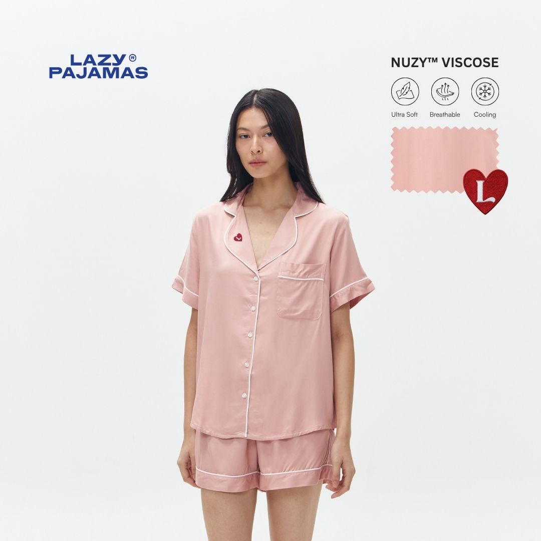 Lazy Pajamas® Classic PLAY Pajamas Set - Dusty Pink | Piyama | Baju Tidur