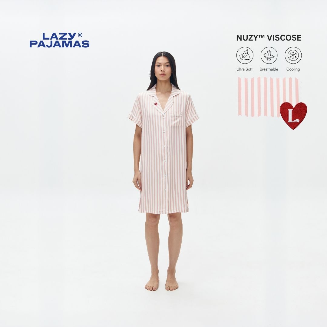 LAZY Pajamas Däster Pink Stripes | Piyama Daster