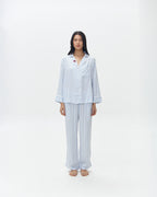 Woman Pajamas Long/Long - Blue Stripes