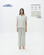 LAZY Morgen Pajamas Set - Sage Stripes | Piyama | Baju Tidur