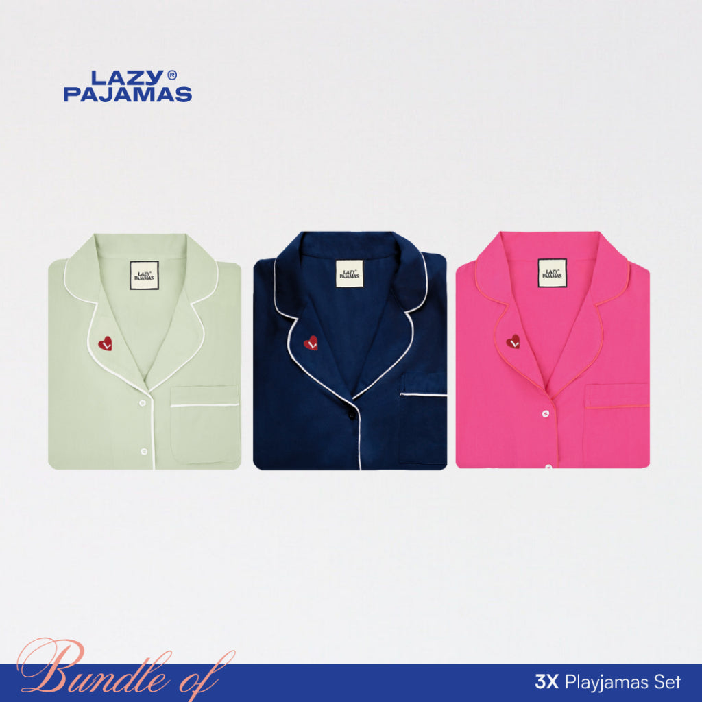 Lazy Pajamas® Bundle of 3 Classic PLAY Pajamas Set | Piyama | Baju Tidur