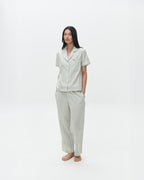 Woman Pajamas Short/Long - Sage Stripes