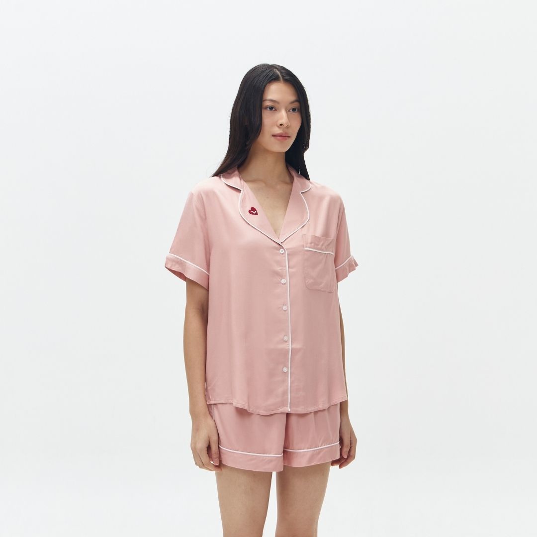 Lazy Pajamas® Classic PLAY Pajamas Set - Dusty Pink | Piyama | Baju Tidur