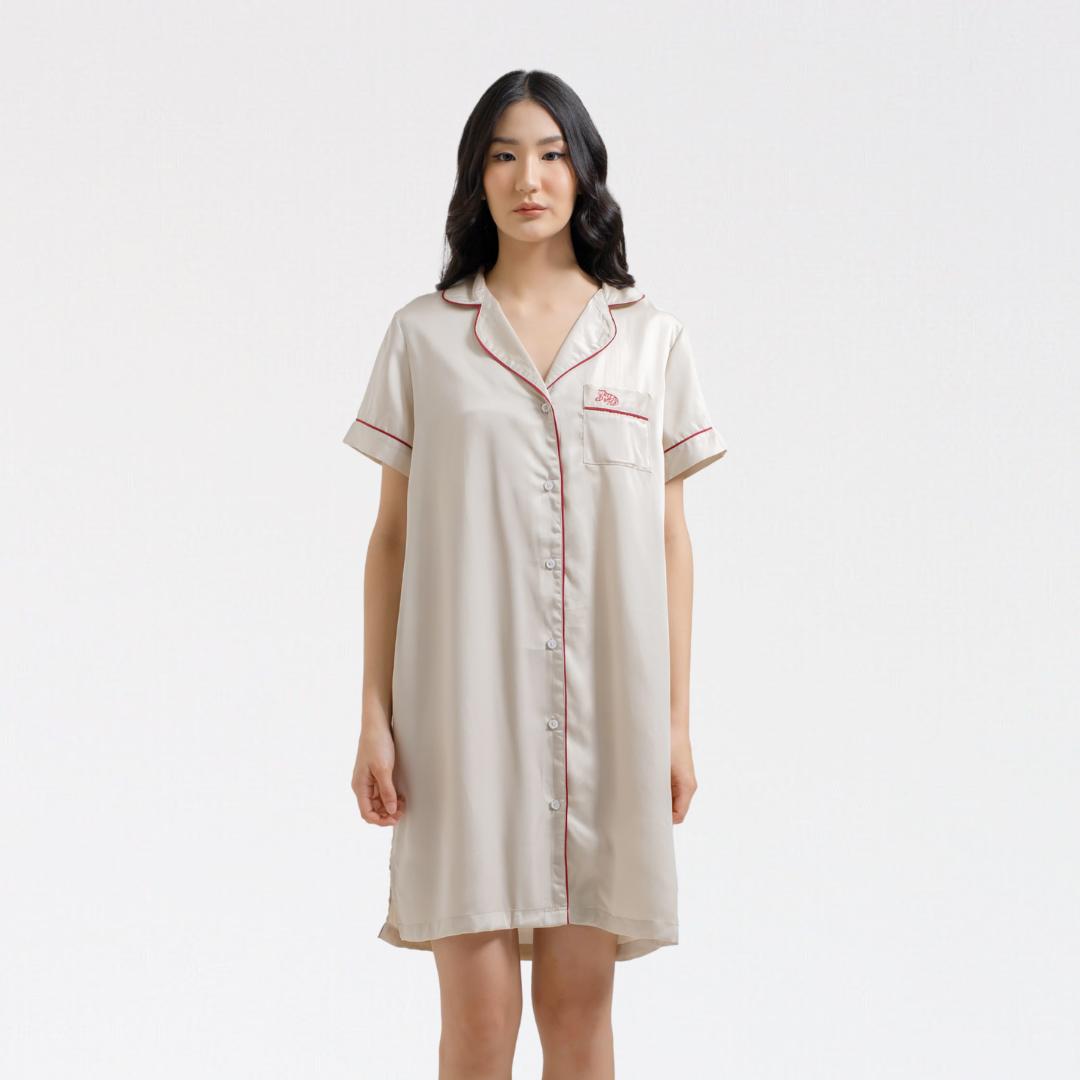 LAZY Pajamas Tencel Silk Däster Light Almond | Piyama Daster