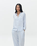 Woman Pajamas Long/Long - Blue Stripes