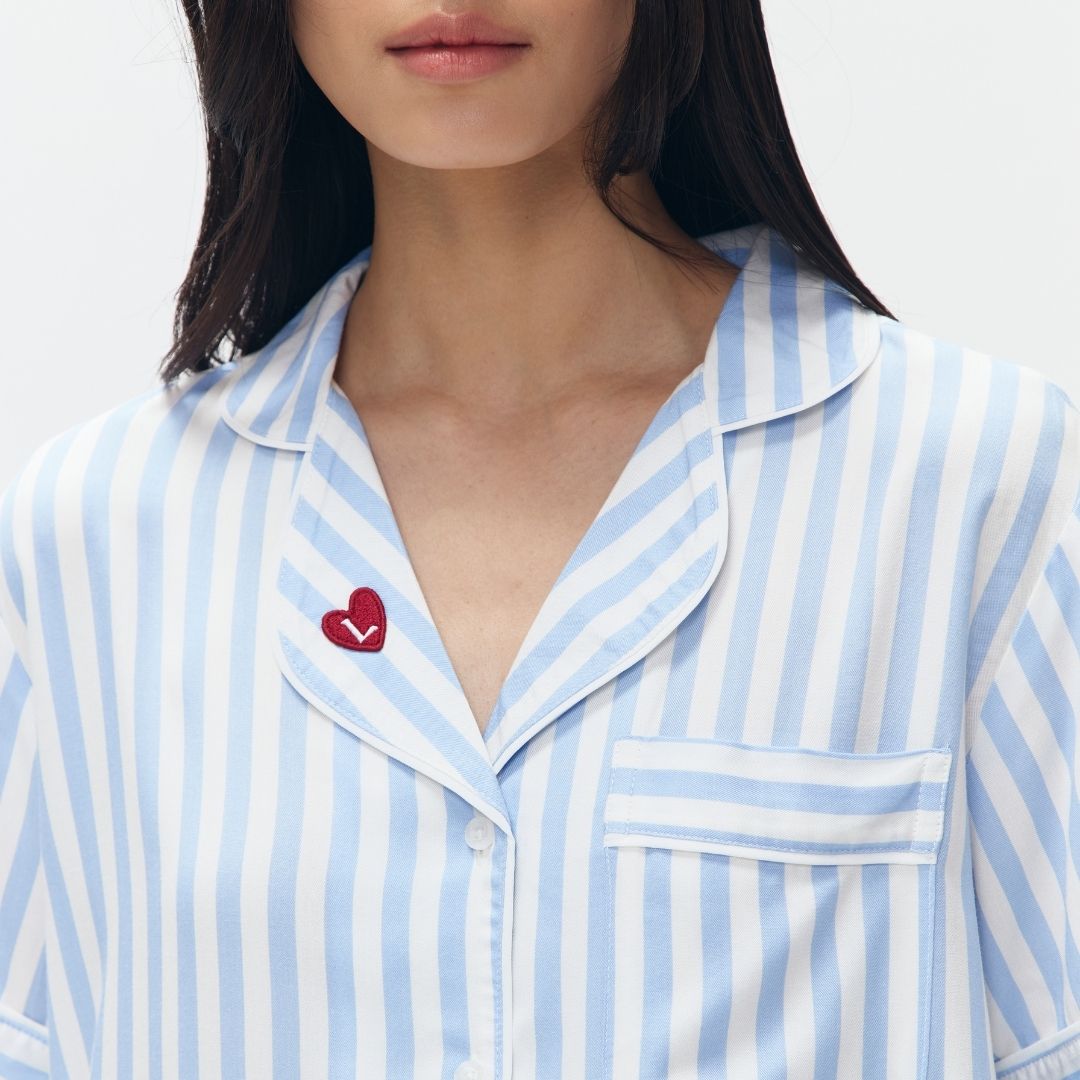 Lazy Pajamas® Classic PLAY Pajamas Set - Blue Stripes | Piyama | Baju Tidur