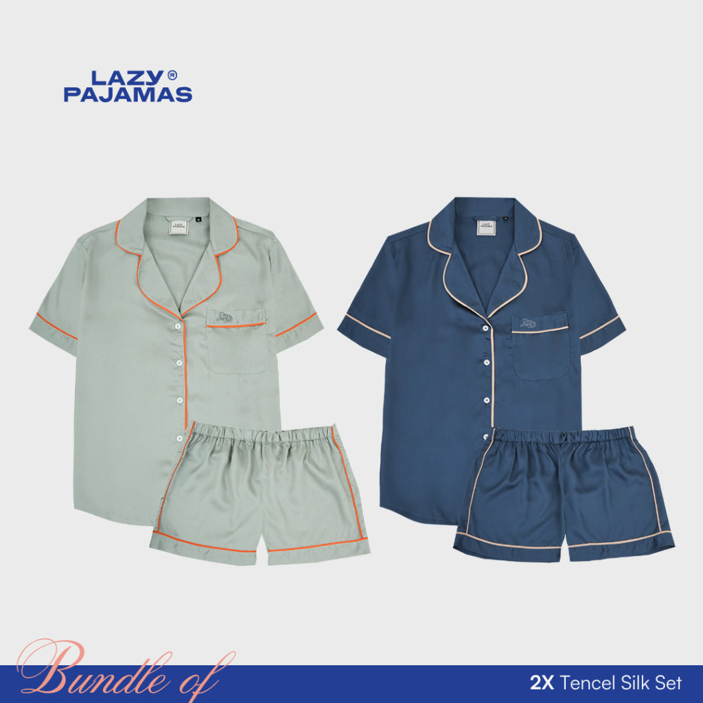 Bundle of 2 Tencel Silk Pajamas Set