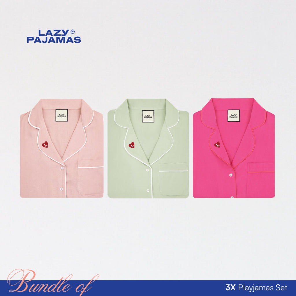 Lazy Pajamas® Bundle of 3 Classic PLAY Pajamas Set | Piyama | Baju Tidur
