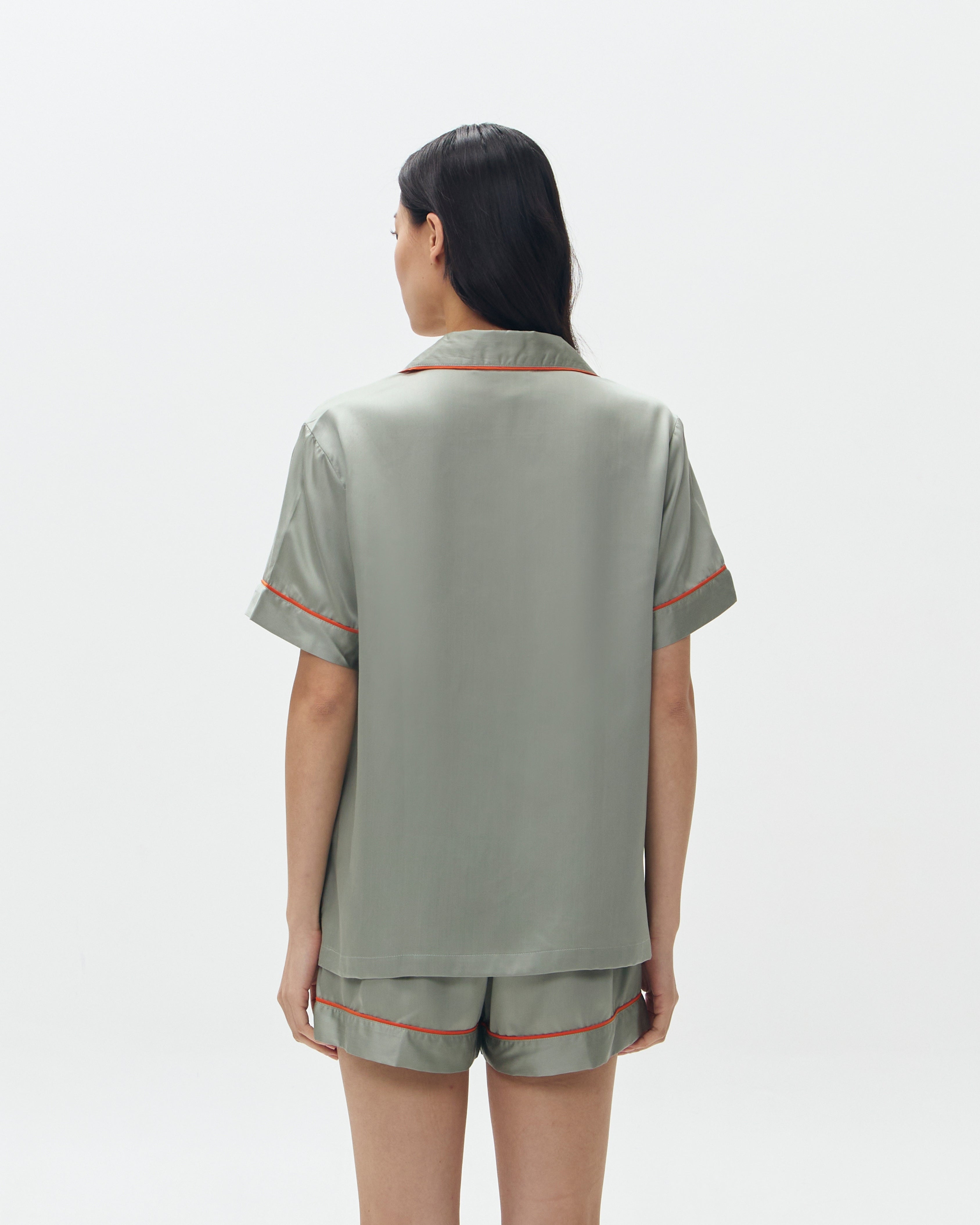 Woman Pajamas Short/Short - Fern & Tangerine